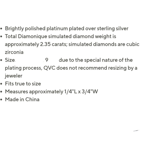 Platinum & Sterling Diamonique 100 Facet Gallery - Picture 5 of 5